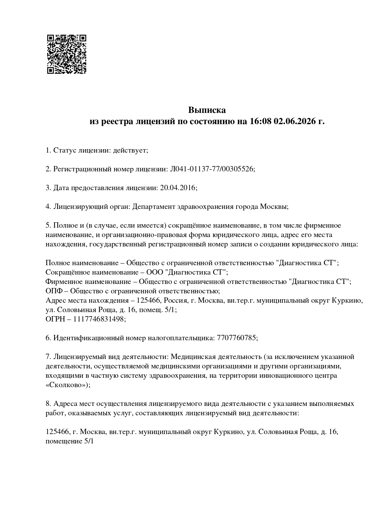 Лицензии